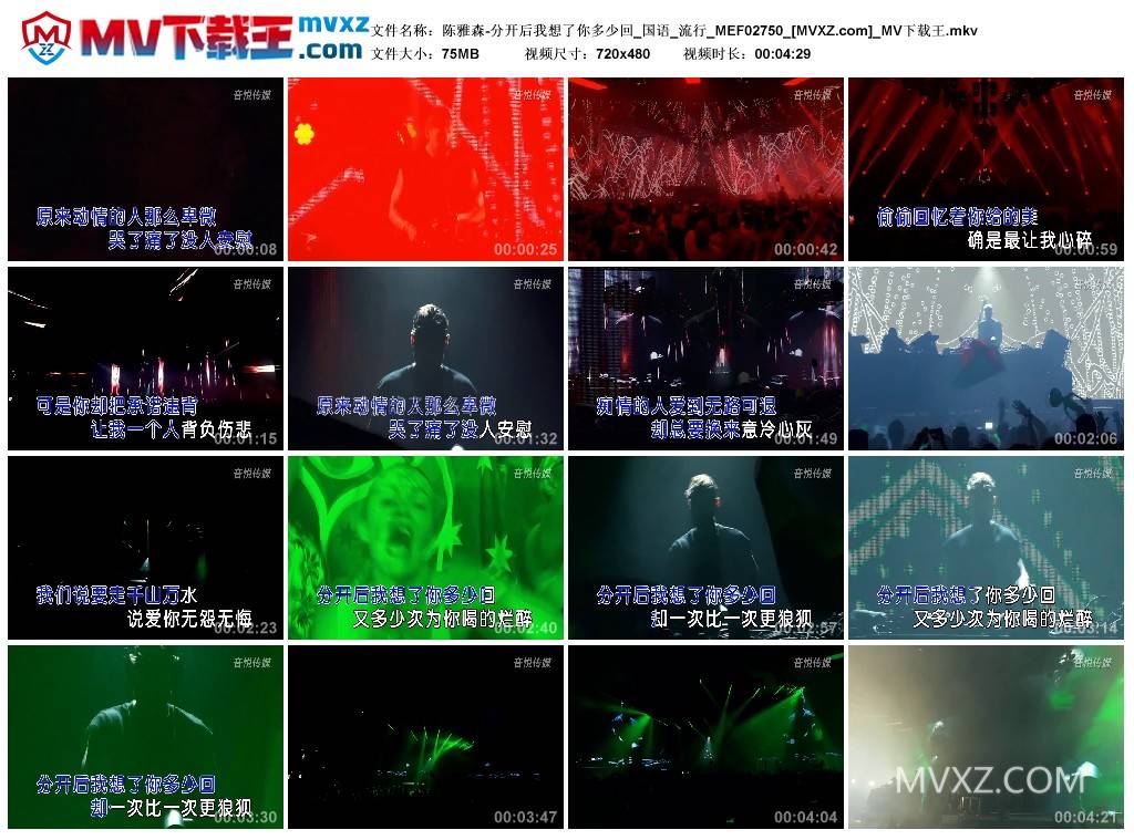 陈雅森-分开后我想了你多少回_国语_流行_MEF02750